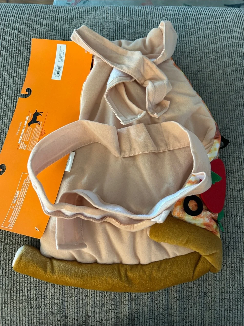 Pizza Slice Dog Halloween Costume NEW size medium frenchie corgi Boston terrier